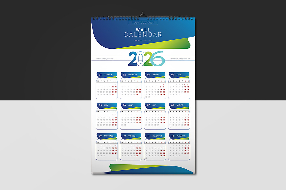 Wall Calendar 2026, a Stationery Template by crazyOWL (Photo 4 of 5)