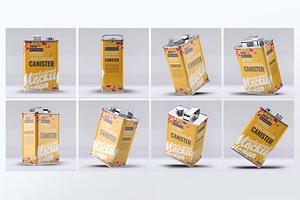 Tin Rectangular Canister Mock-Up, a Packaging Mockup by DesignRushMarket