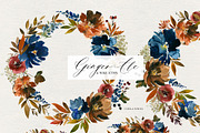 Ginger Ale Watercolor Flowers PNG, a Decorative Illustration by whiteheartdesign (Thumbnail 3 of 7)