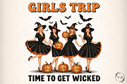 Girls Trip Halloween Salem Witch Ret, an Illustration by Craft Nest (Thumbnail 1 of 6)