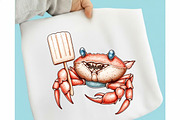 Whimsical Summer Crab Clipart, an Illustration by designcity5 (Thumbnail 3 of 5)
