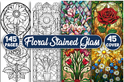 Floral Stained Glass Coloring Page, an Education Illustration by Design Station (Thumbnail 1 of 5)