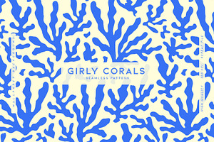 Blue Corals Seamless Pattern, a Pattern Graphic by MalyskaStudio