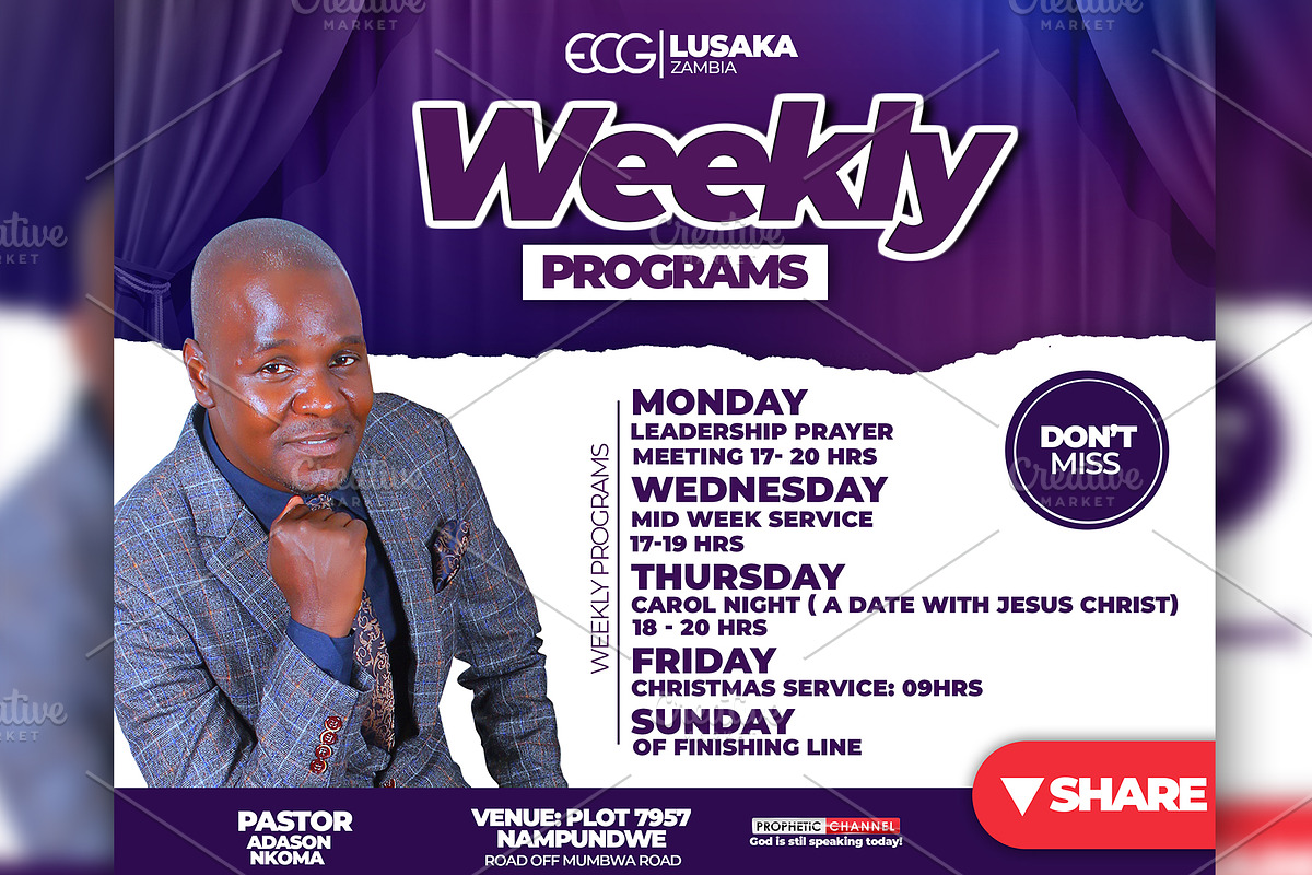 Editable church service program templa
