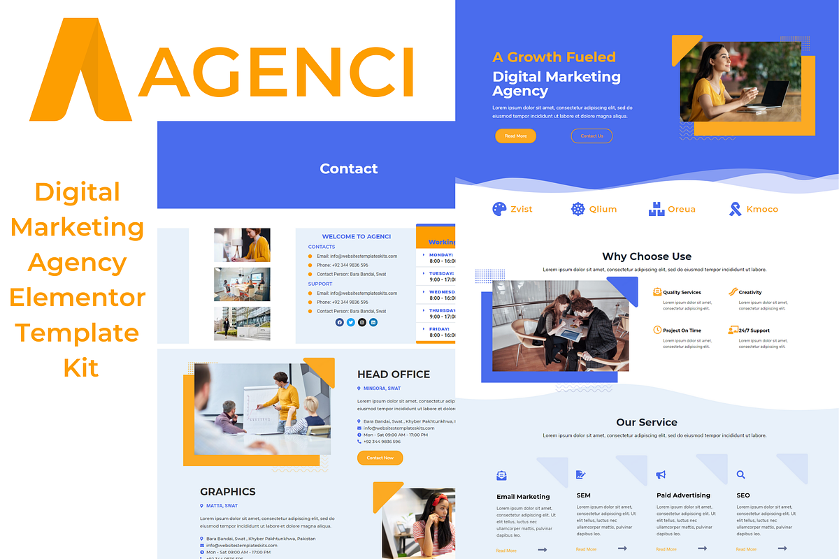 Agenci - DM Agency Elementor Kit, a WordPress Template by Elemits