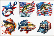 Bass Fish 4th of July Sublimation Bu, an Illustration by Sublimation Artist (Thumbnail 3 of 6)