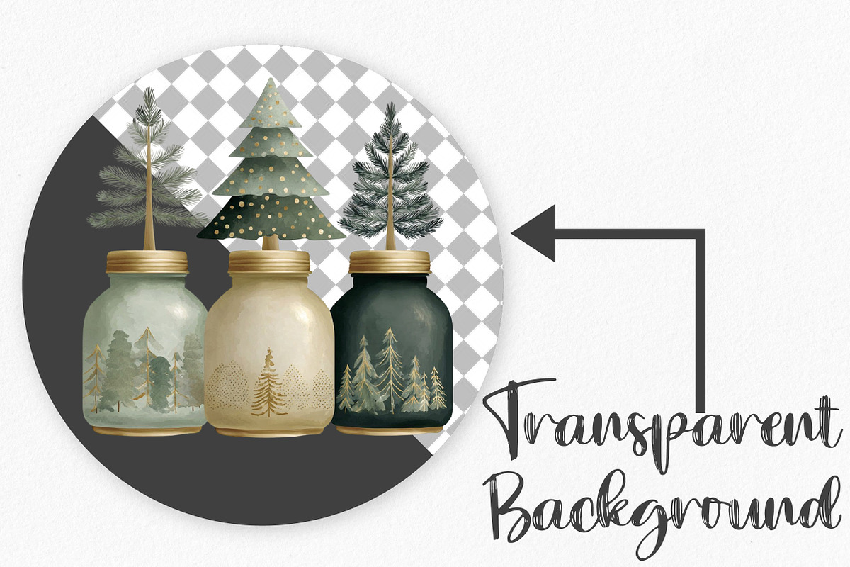 Cute Christmas Trees Clipart, an Illustration by Canvas Craft (Photo 2 of 6)