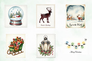 Christmas Postage Stamps PNG, an Illustration by Creative Art (Thumbnail 6 of 8)
