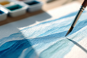 Close up of a watercolor brush paint, an Arts & Entertainment Photo by MistyDay