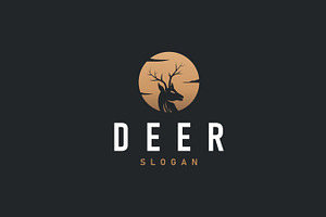 Deer animal silhouette logo design, a Branding & Logo Template by Maylianaw28
