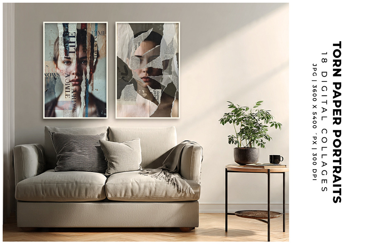 Torn Paper Portraits Collages, a Person Illustration by Digital Art Creations (Photo 5 of 10)