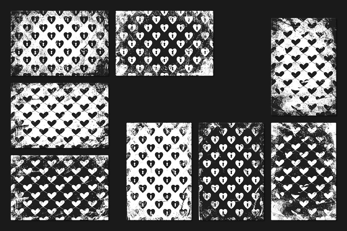 Hearts - 80 Grunge Patterns, a Pattern Graphic by Tustan (Photo 5 of 12)