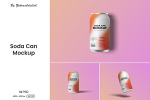 Soda Can Mockup, a Product Mockup by zuhraabdullah