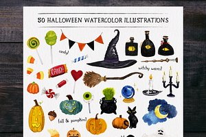 50 halloween watercolors
