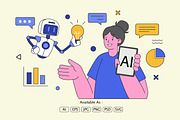 AI Assistant Helping Human, a Texture Graphic by Partikusi Design (Thumbnail 2 of 3)