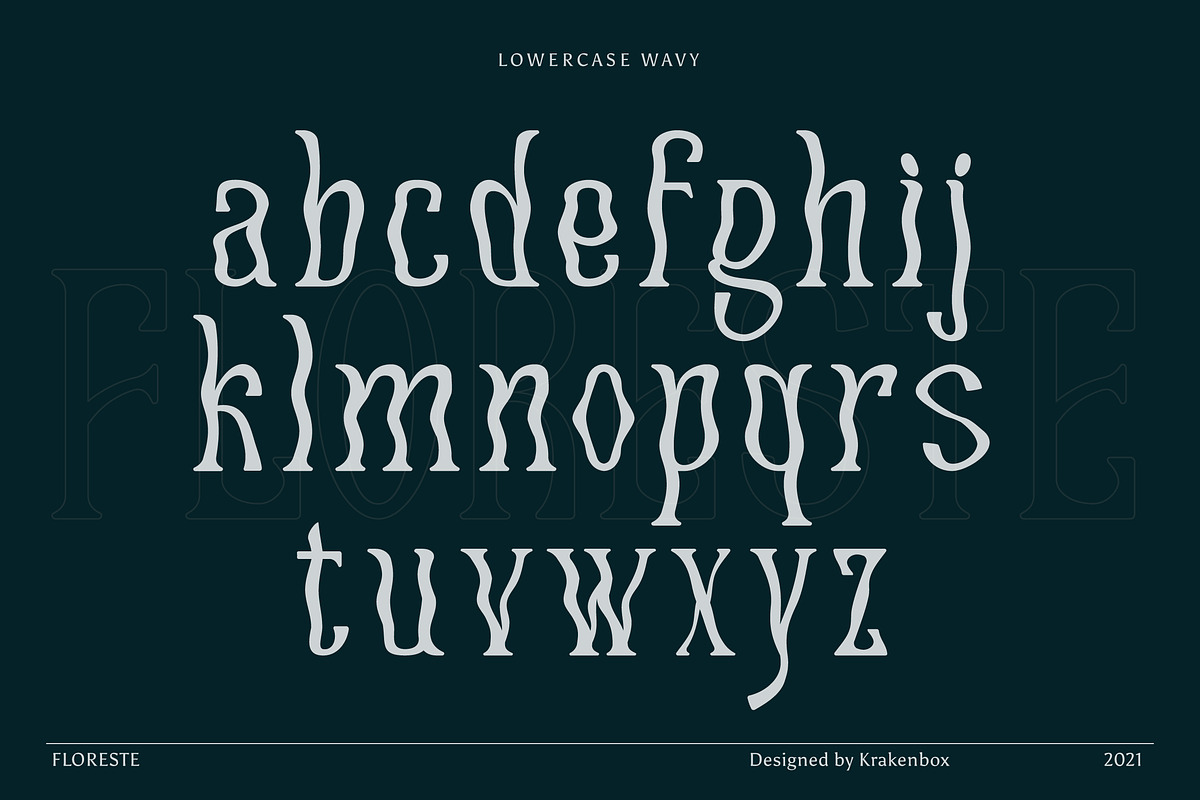 Floreste - Modern Wavy Serif, a Serif Font by Krakenbox Studio (Photo 17 of 18)