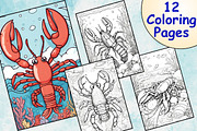 Printable Lobster Coloring Pages, an Illustration by Catchy Ideaz (Thumbnail 1 of 3)