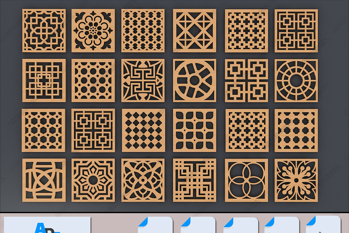 Coasters and Box Set Wood Patterns, a Pattern Graphic by AtacanDigital
