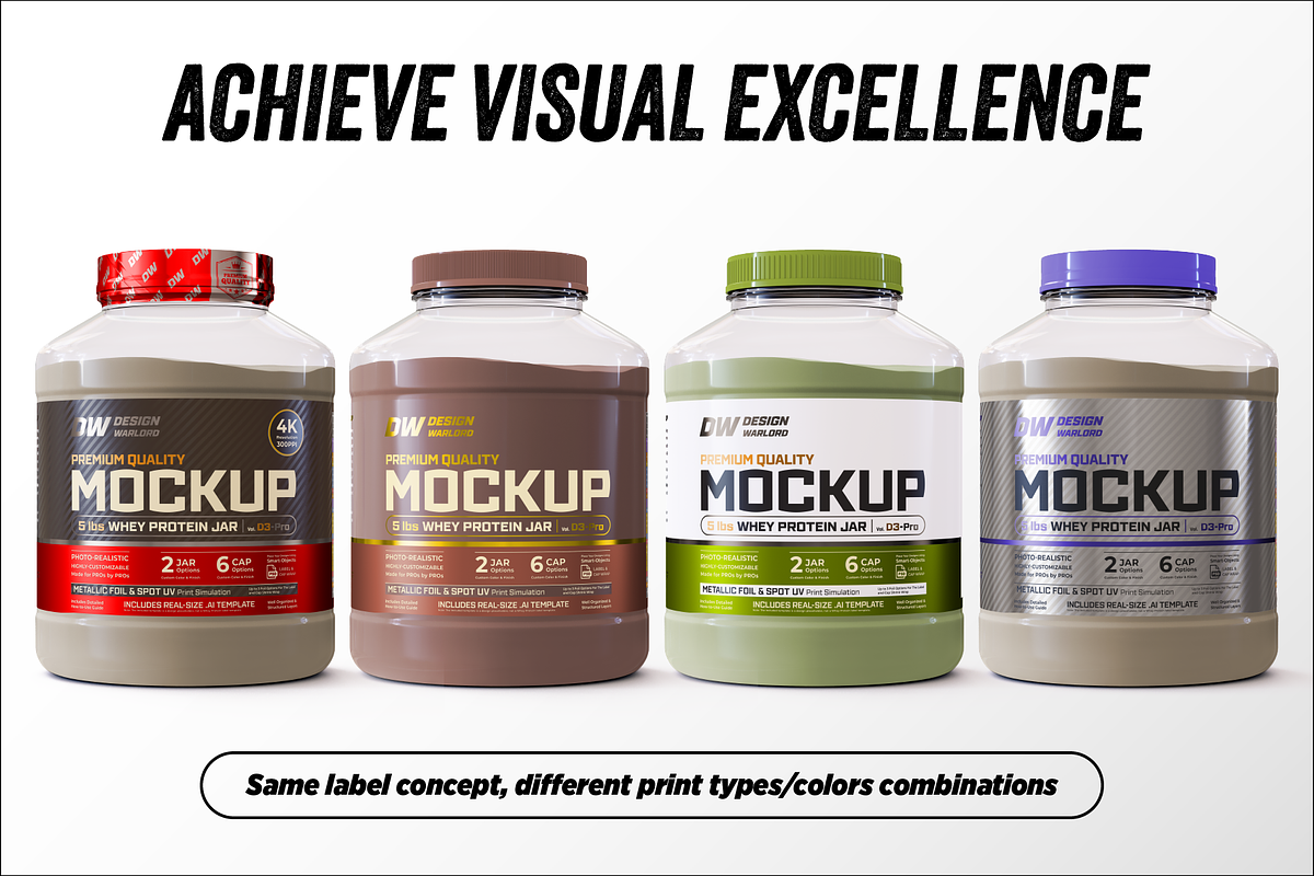 5lb Whey Protein Jar Mockup D3-Pro, a Packaging Mockup by Design Warlord (Photo 9 of 16)