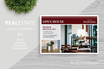 Real Estate Postcard Template No.5, a Card Template by Lana Shcherbinskaya