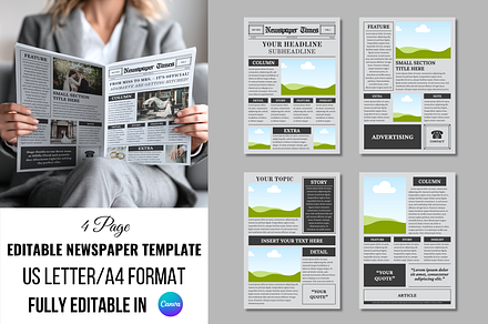 Vintage Newspaper Template, a Magazine Template by ZoloDesignHub