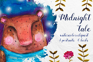 "Midnight tale" watercolor set