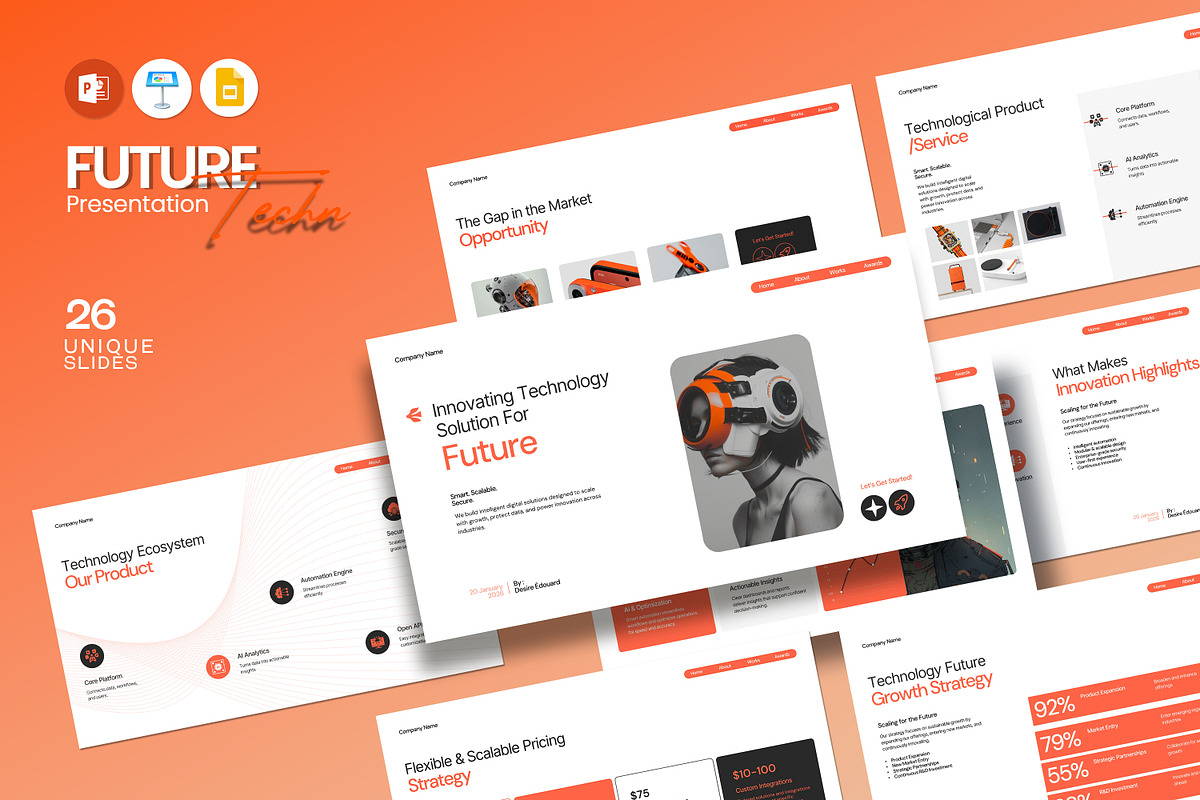 Future With Technology Presentation, a Presentation Template by evgenystudio (Photo 1 of 10)