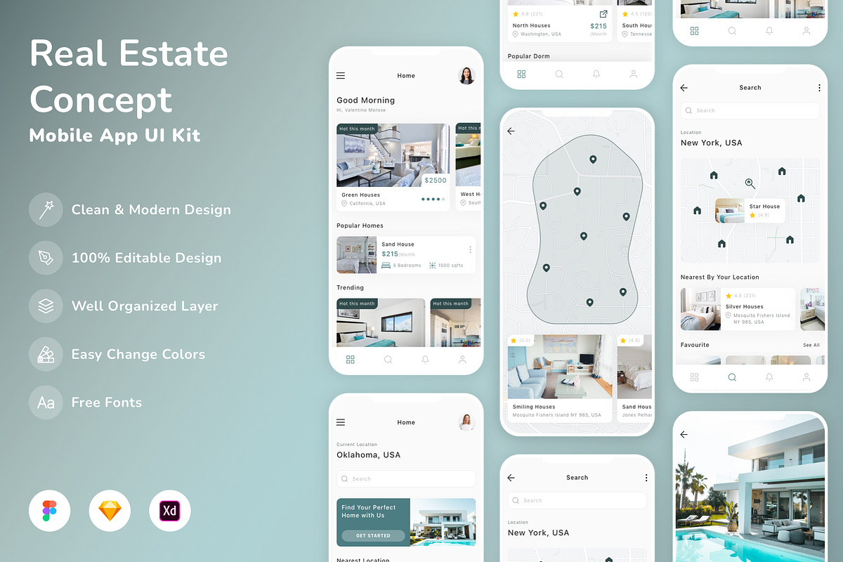 Real Estate Concept App UI Kit, an UI Kit Template by Betush