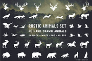 Rustic Animals Clipart - AI PNG EPS, an Animal Illustration by BirDIY Design (Thumbnail 2 of 8)