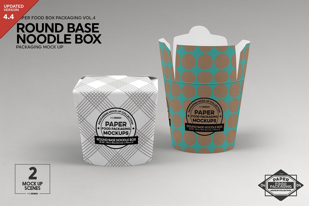 Round Base Noodle Box Mockup, a Packaging Mockup by INCDesign (Photo 1 of 9)