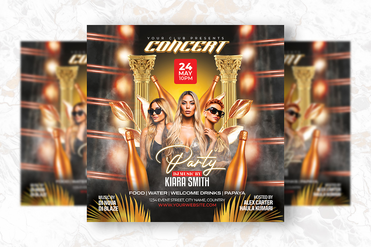 Concert female Party Flyer Design, a Flyer Template by Shajib Shikder (Photo 2 of 2)