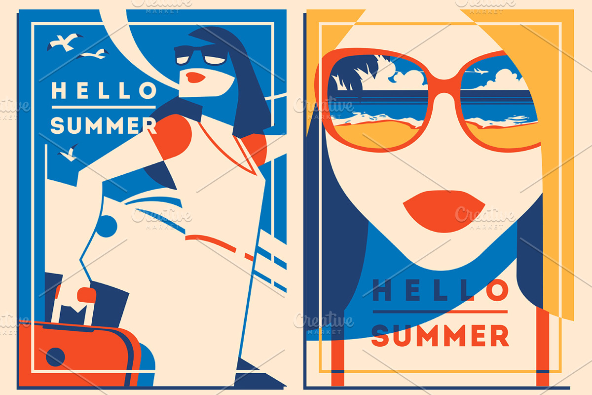 8 Summer Posters & Badges #2, a Decorative Illustration by Alexander Baidin (Photo 4 of 6)