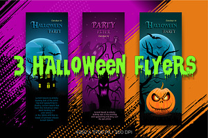 3 Halloween flyers., an Illustration by KENO Mascots