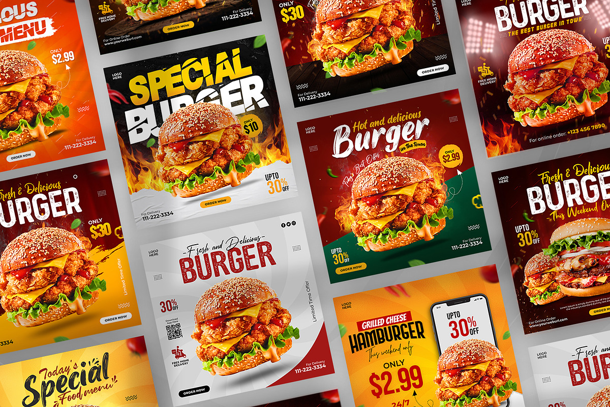 Food Instagram Post Template, a Social Media Template by Abdul Studio (Photo 2 of 5)
