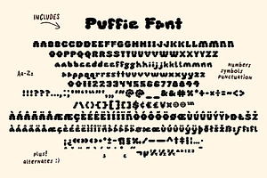 Puffie - Unique Bubble Font