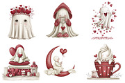Valentine Ghost Clipart, an Illustration by DreamArtGraphic (Thumbnail 2 of 5)