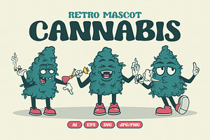 Retro Cannabis Illustration