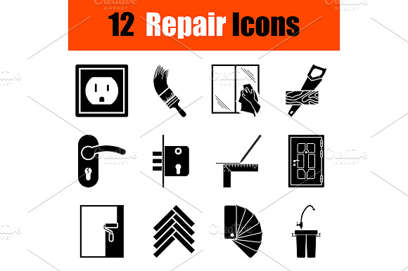 Set Of Flat Repair Icons