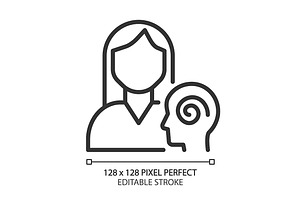 Psychiatry pixel perfect linear icon, an Outline Icon by IMG Visuals