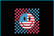 Holiday Groovy USA Smile SVG PNG, an Object Graphic by Creativeusart (Thumbnail 2 of 4)