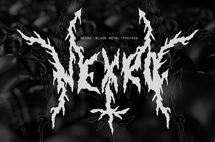 NEXRO - BLACK METAL TYPEFACE, a Blackletter Font by saintricchi