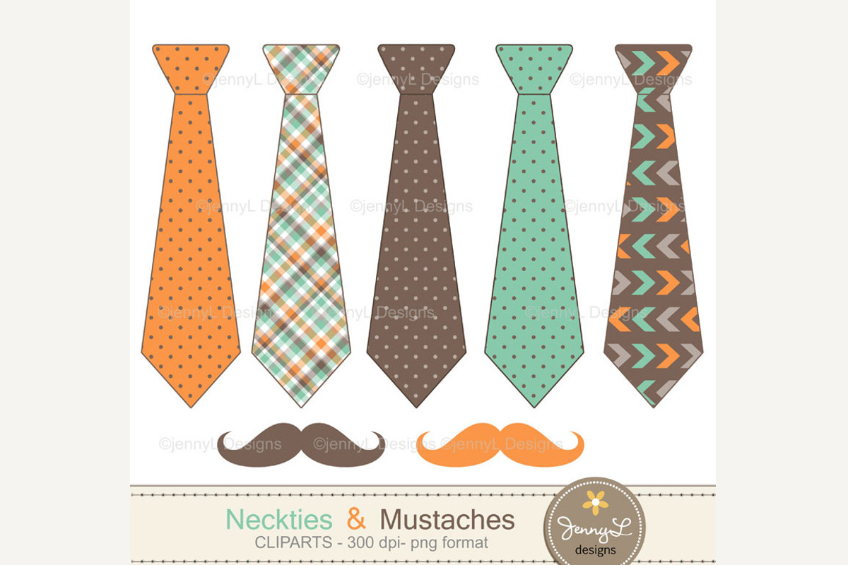Neckties and Mustaches Digital Paper, a Pattern Graphic by JennyL Designs (Photo 2 of 4)