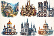 Famous Churches Clipart, an Illustration by DreamCafeArt (Thumbnail 2 of 4)