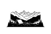 Mountain Landscape Silhouette Puzzle, a Seasonal Illustration by Designer_Momina (Thumbnail 2 of 10)