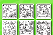 Christmas Capybara Cozy Coloring, a Seasonal Illustration by Coco Bloom (Thumbnail 2 of 4)