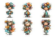 Whimsical spring fairy clipart, an Illustration by SinaCreation (Thumbnail 11 of 11)