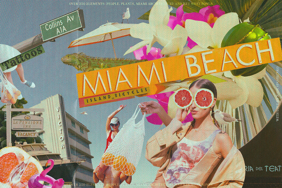 Miami Beach Collage Elements, an Object Graphic by nadispasibenko (Photo 1 of 31)