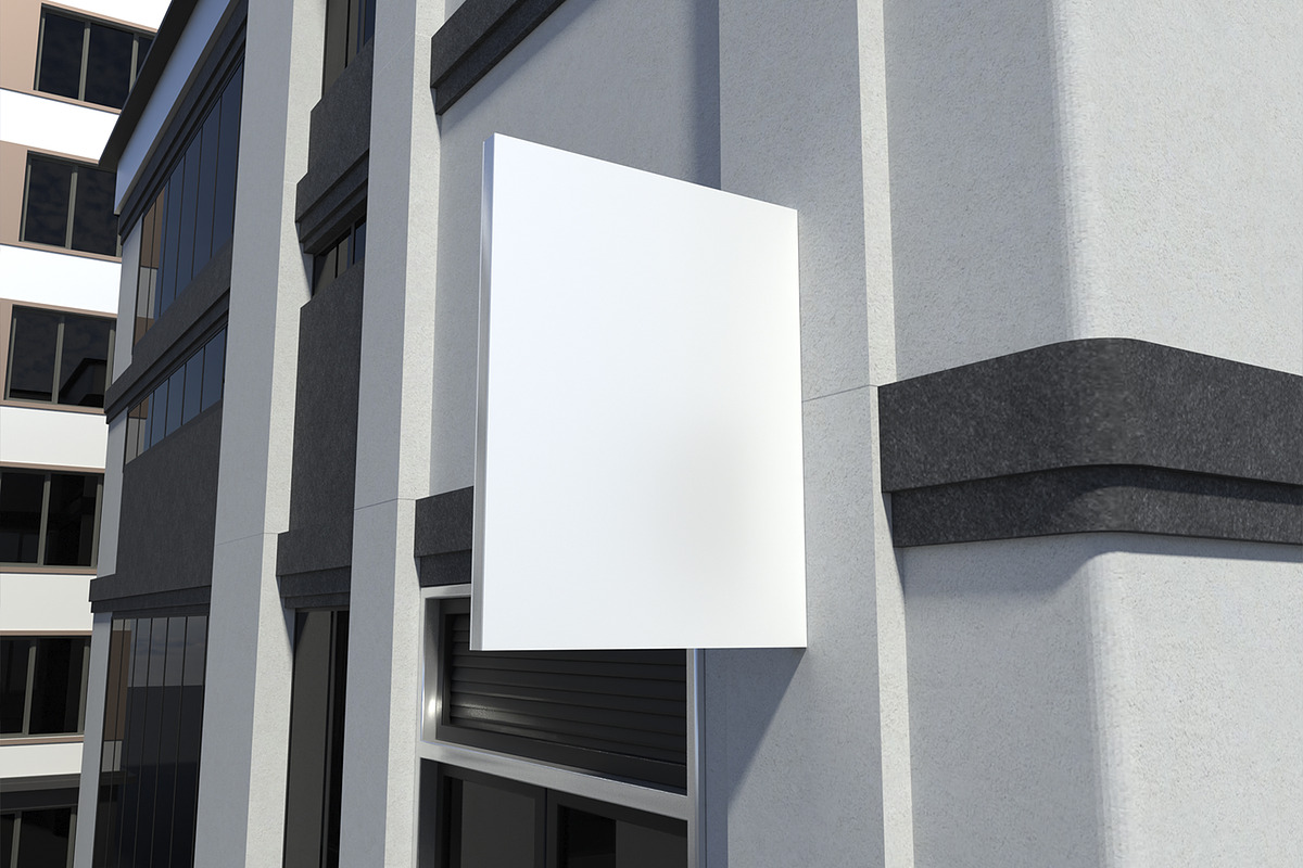 Square Hanging Signboard Mockup, an Advertising Mockup by Unerispace (Photo 3 of 4)