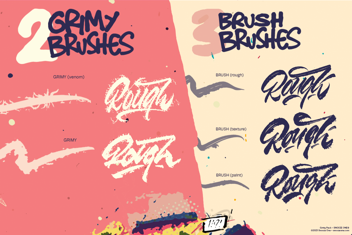 Gritty Pack Grungy Procreate Brushes, a Brush Add-On by Snooze one (Photo 7 of 12)