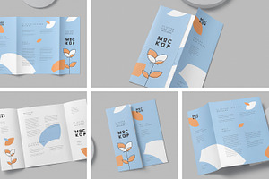 US Letter Gate Fold Brochure Mockups